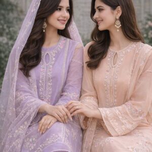 CrossStich Premium Lawn Suit – Article 1021 | Heavy Embroidered with Munar Slub Dupatta